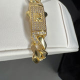 14K 9mm Miami Cuban Link San Judas Tadeo Bracelet
