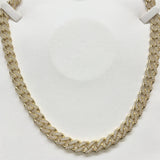 14K 10mm Hollow CZ Miami Cuban Link Chain 20”