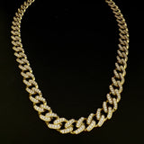 14K 10mm Hollow CZ Miami Cuban Link Chain 20”