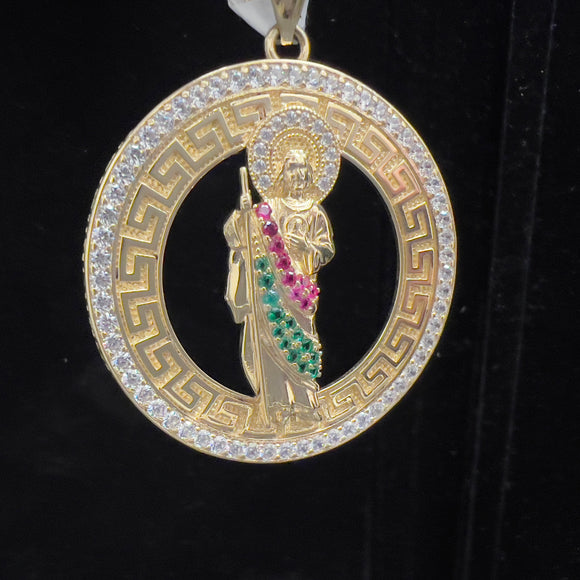 14KY CZ San Judas Tadeo Pendant