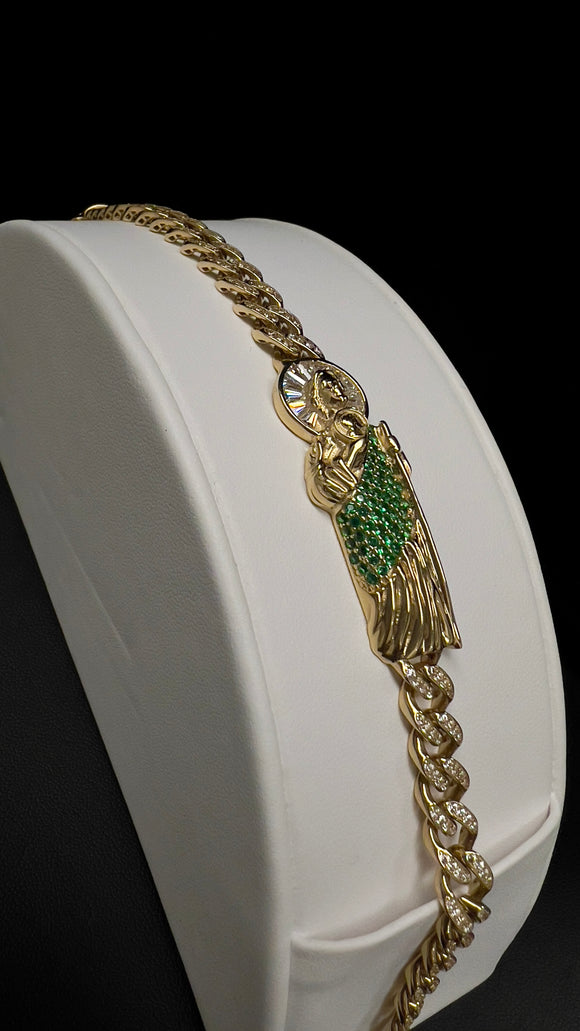 14K San Judas CZ Bracelet
