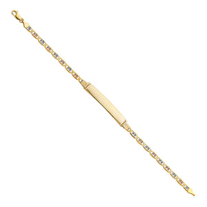 14K Tri Color Gold Valentino ID Bracelet