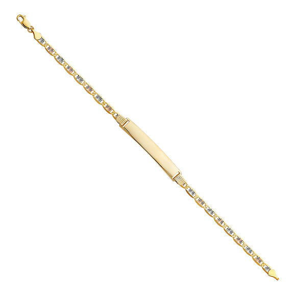 14K Tri Color Gold Valentino ID Bracelet