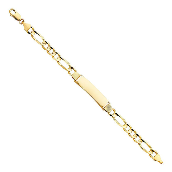 14K Yellow Gold Figaro ID Bracelet