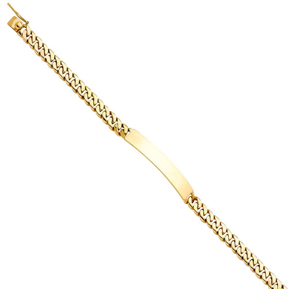 14K Yellow Gold Miami Cuban Link ID Bracelet