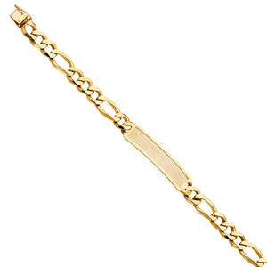 14K Yellow Gold Figaro ID Bracelet