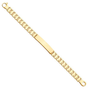 14K Yellow Gold Fancy ID Bracelet