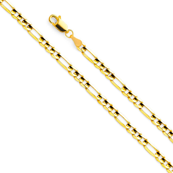 14K Yellow Gold 3.9mm Figaro Chain