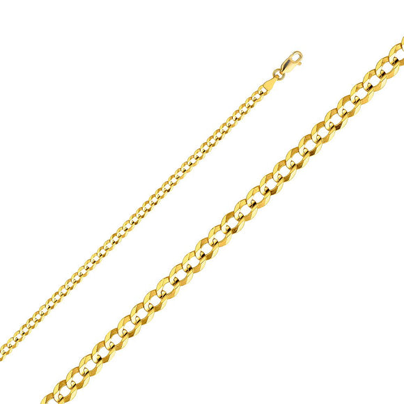 14K Yellow Gold 3.6mm Cuban Chain