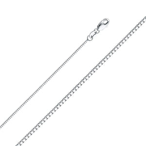 14K White Gold 0.8mm Box Chain