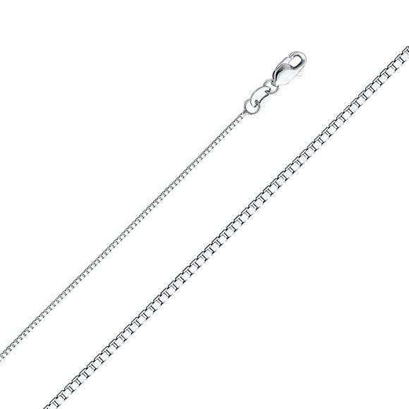 14K White Gold 0.8mm Box Chain