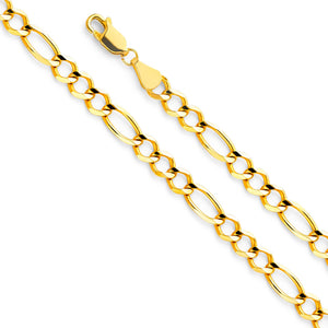 14K Yellow Gold 5.6mm Figaro Chain