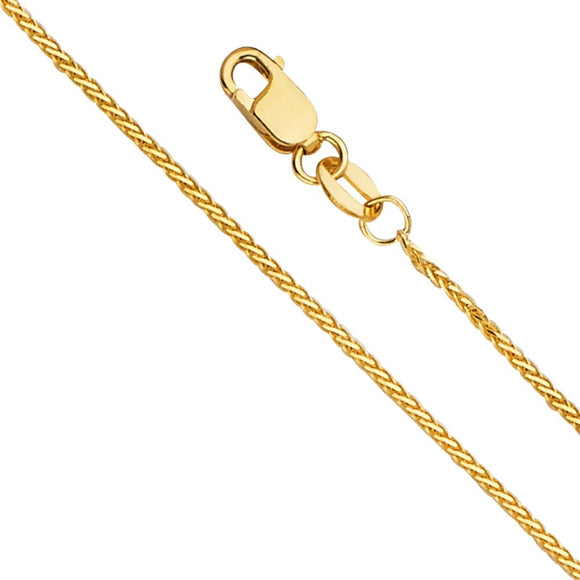 14K Yellow Gold 1.0mm D.C. Round Wheat