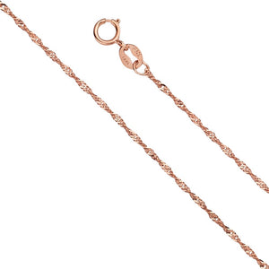 14K Rose Gold 1.2mm Singapore Chain