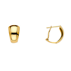 14K Yellow Gold Half Huggie Clip Earrings