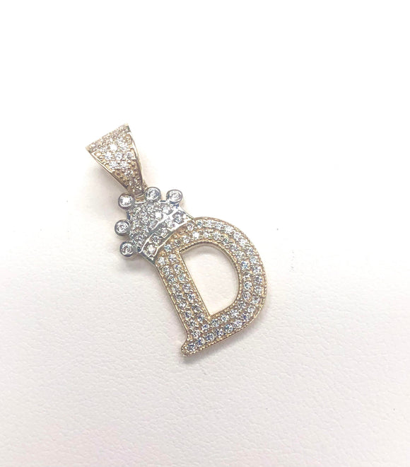 14K Yellow Gold Large CZ Letter 