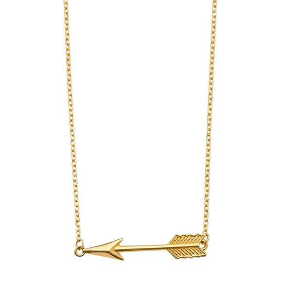 14K Yellow Gold Light Arrow Necklace 18''