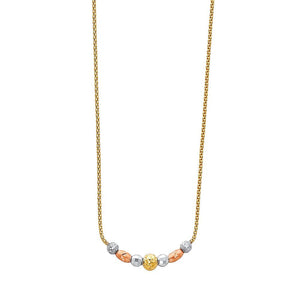 14K Tri-Color Fancy Necklace 18''