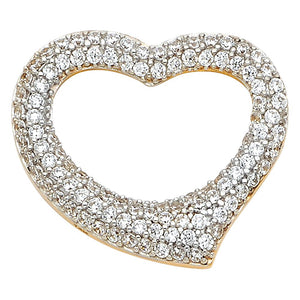 14K Yellow Gold CZ Fancy Heart Pendant