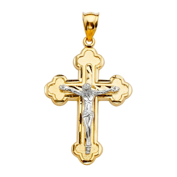 14K Yellow & White Gold Crucifix