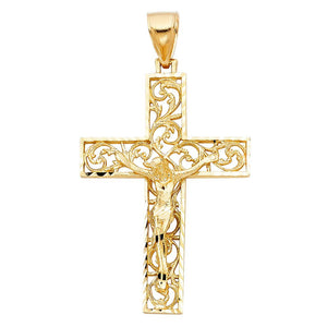 14K Yellow Gold Crucifix Pendant