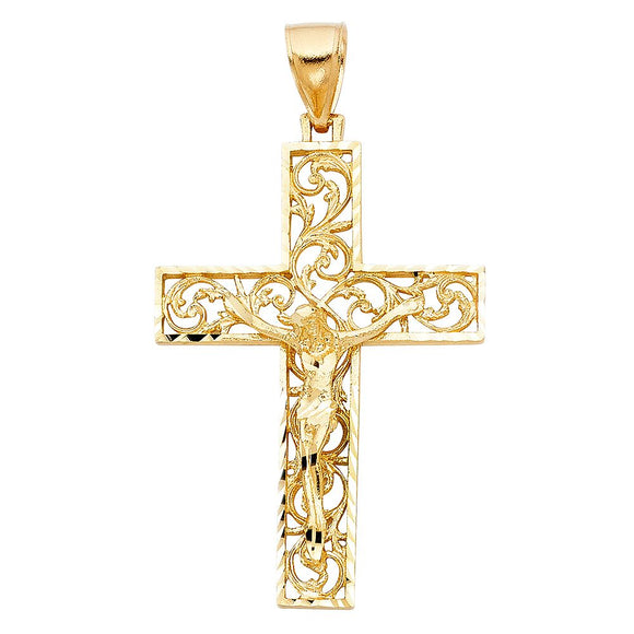 14K Yellow Gold Crucifix Pendant