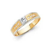 14K Yellow & White Gold CZ Trio Wedding Set
