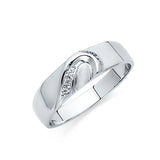 14K White Gold CZ Trio Wedding Set