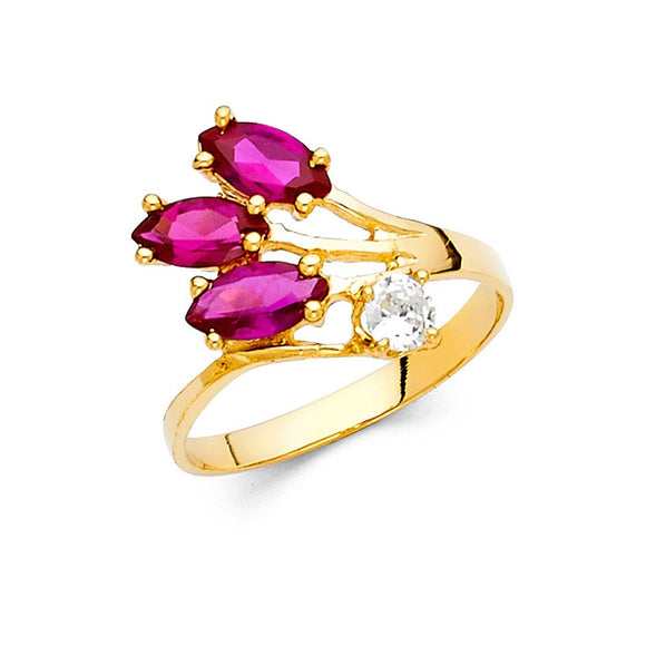 14K Yellow Gold CZ Fancy Ring