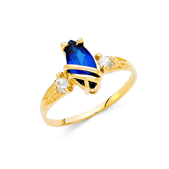 14K Yellow Gold CZ Fancy Ring