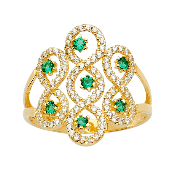 14K Yellow Gold CZ Ring