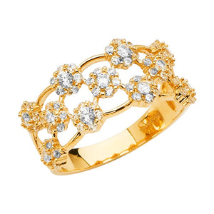14K Yellow Gold CZ Fancy Ring