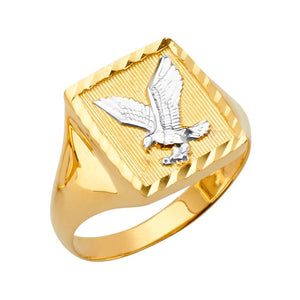 14K Yellow & White Gold Eagle Ring